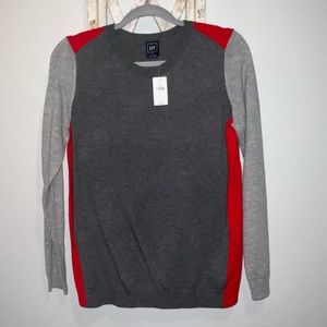 Gap Crewneck Sweater - Gray and Red - New with tags! Size M